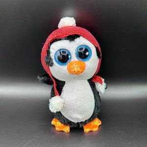 Ty Silk Beanie Babies Gale the Penguin Blue Glitter Eyes Stuffed Animal Plush